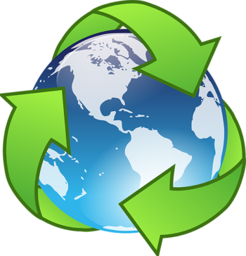 Eco-Friendly Office Clearance Services Sustainability and recycle logo.